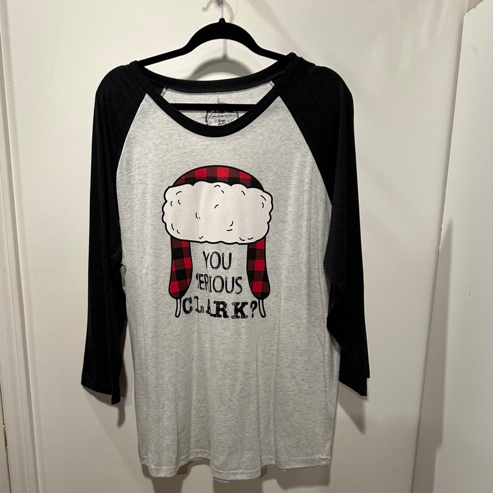 NWOT Gray with Charcoal 3/4 Length Sleeve Women's Top